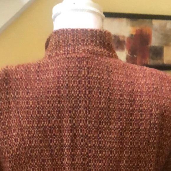 The Limited Cinnamon Wool Tweed Blend Jacket Faux Suede Trim & Mandarin Collar M - Picture 4 of 14